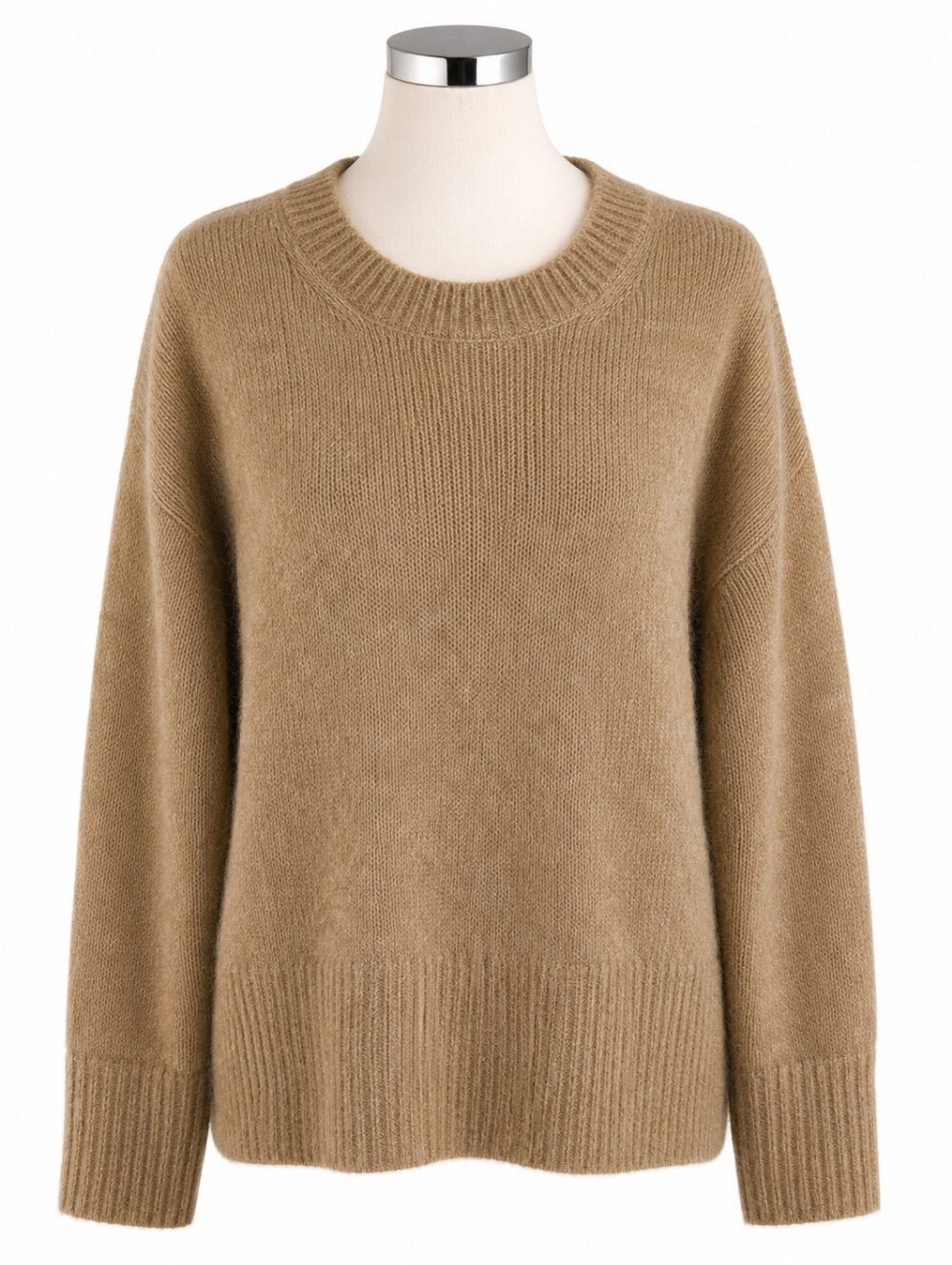 Banana Republic Women's Camel Tan Italian Yarn Crew Neck Sweater Alpaca Blend M